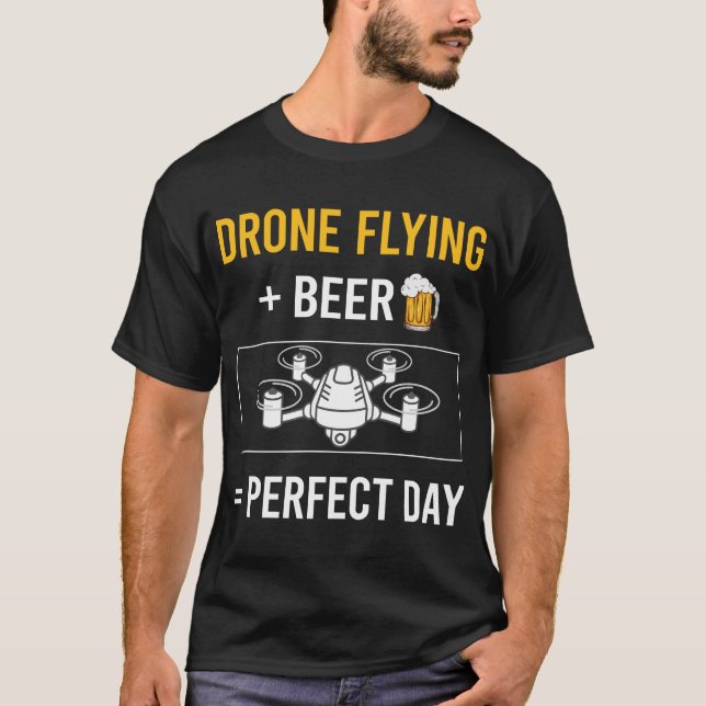 Beer Day Drone Flying Drones T-Shirt (Front)