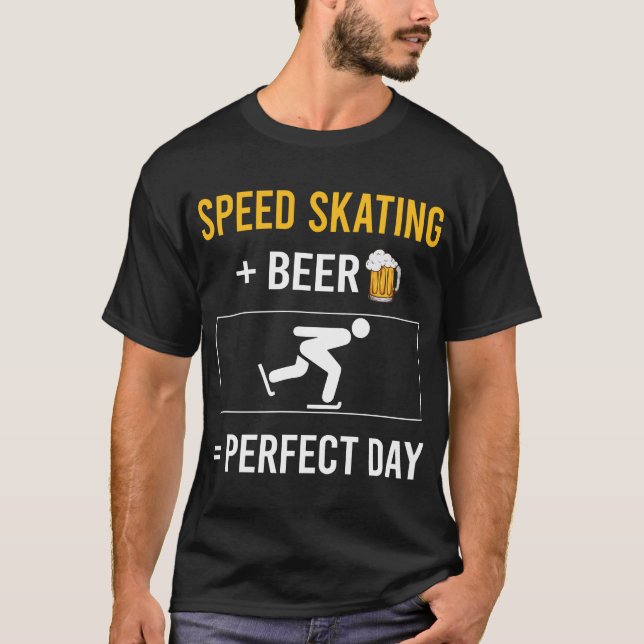 Beer Day Speed Skating Skate Skater T-Shirt (Front)