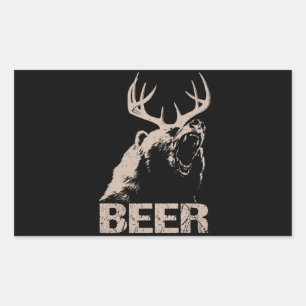 Beer Deer Bear Rectangular Sticker