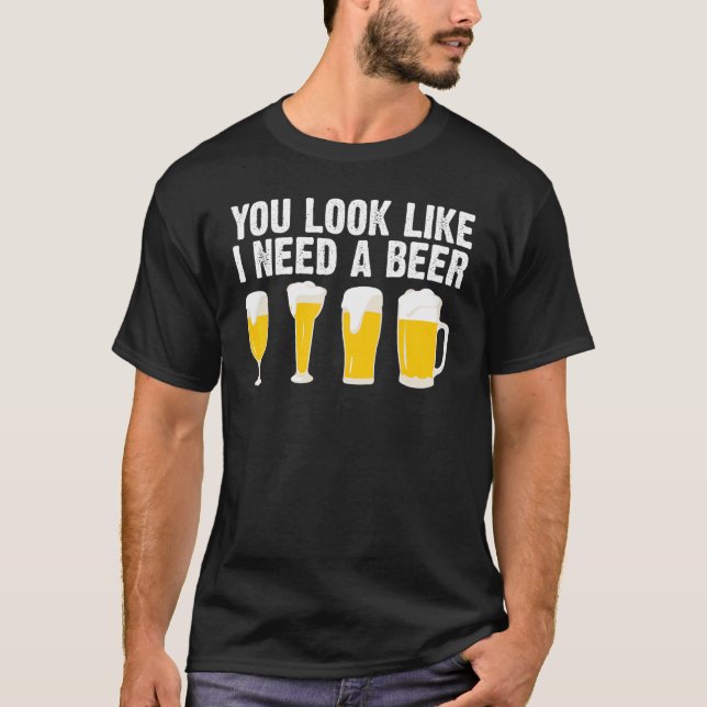 Beer Designs For Men Women Cerveza Drinkers Alcoho T-Shirt (Front)