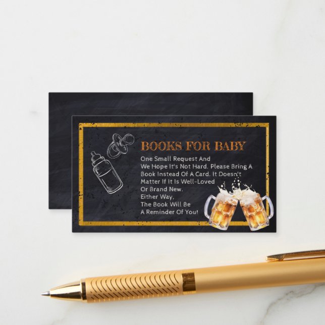 Beer Diaper Party Books for Baby Enclosure Card (Front/Back In Situ)