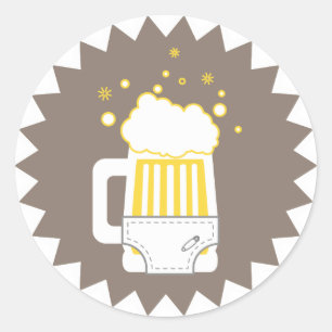Beer & Diaper Party   Stickers