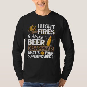 Beer Disappear Camping Campfire Bonfire T-Shirt
