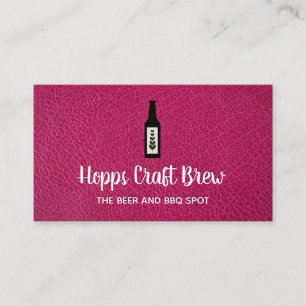 Beer Distillery   Liquor Store   Hot Pink Leather Business Card