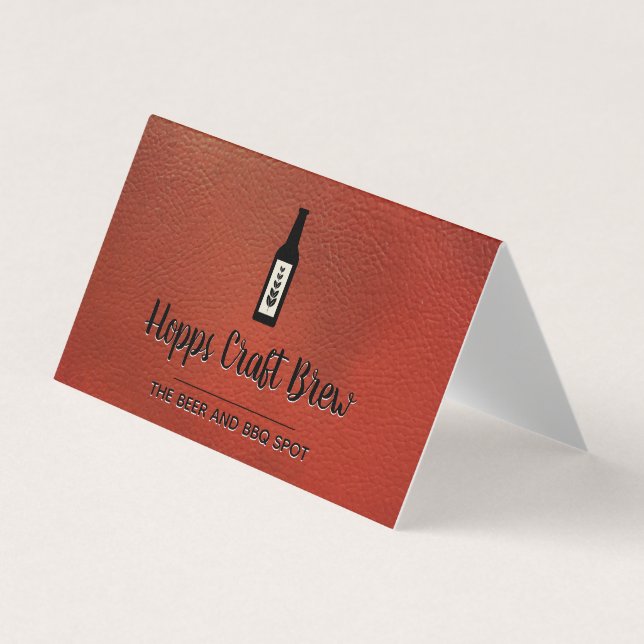 Beer Distillery | Liquor Store | Leather Business Card (Front)