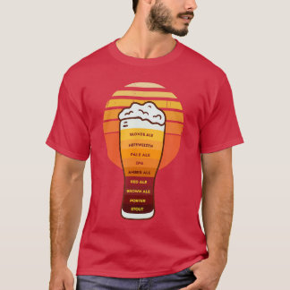 Beer Diversity in a Beer Glass with Foam Retro Bee T-Shirt