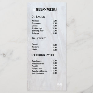 Beer Drink Flat Menu