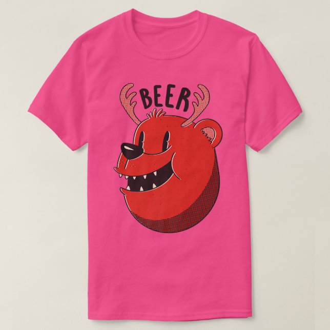 Beer Drink fun Bear Premium  T-Shirt (Design Front)