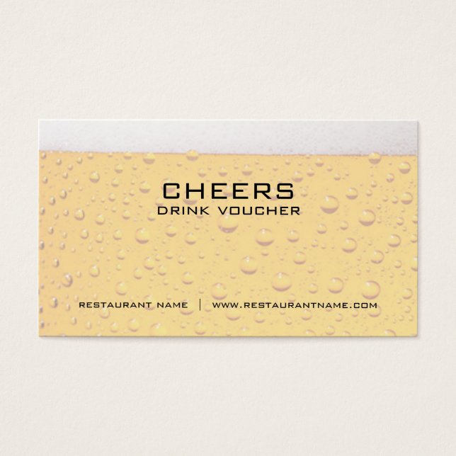 Beer Drink Voucher and Coupon Cards (Front)
