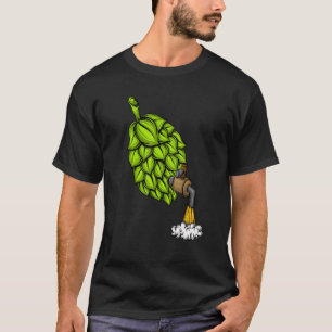 Beer Drinker Alcohol Beer Hops With Tap Drinking B T-Shirt