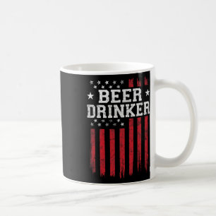 Beer Drinker American Flag Usa Patriot Patriotic Coffee Mug
