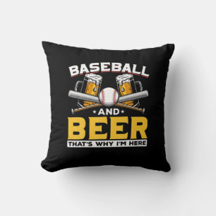 Beer Drinker Baseball Beer Humor Birthday Cushion