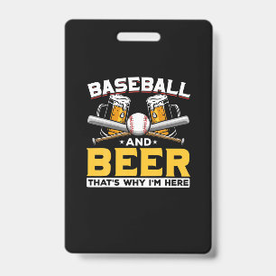 Beer Drinker Baseball Beer Humor Birthday ID Badge