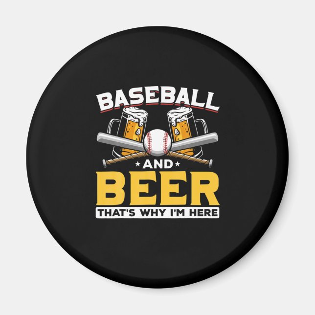 Beer Drinker Baseball Beer Humor Birthday Magnet (Front)