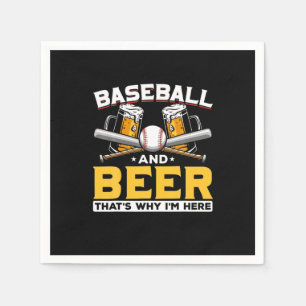 Beer Drinker Baseball Beer Humor Birthday Napkin