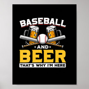 Beer Drinker Baseball Beer Humor Birthday Poster