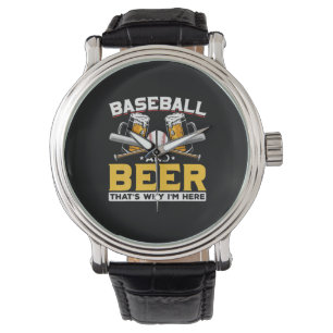 Beer Drinker Baseball Beer Humor Birthday Watch