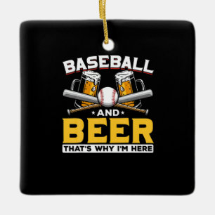 Beer Drinker Baseball Beer Humour Birthday Ceramic Ornament