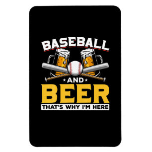 Beer Drinker Baseball Beer Humour Birthday Magnet