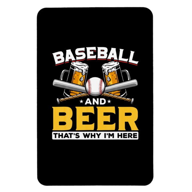 Beer Drinker Baseball Beer Humour Birthday Magnet (Vertical)