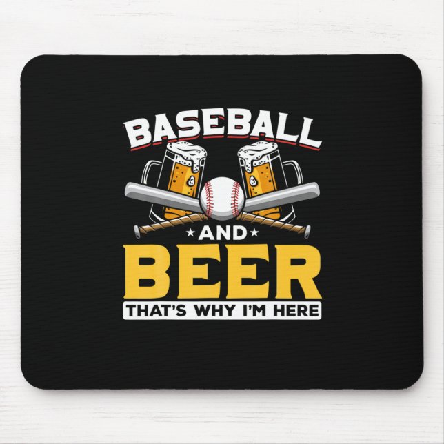 Beer Drinker Baseball Beer Humour Birthday Mouse Mat (Front)