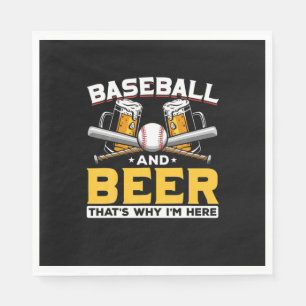 Beer Drinker Baseball Beer Humour Birthday Napkin