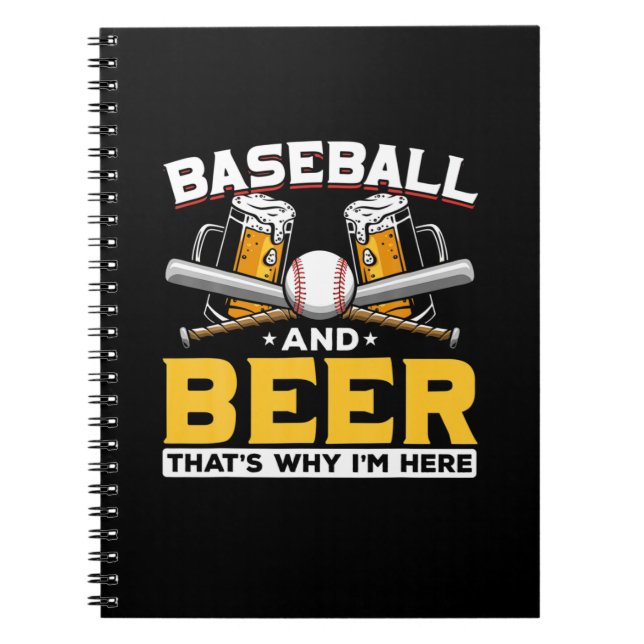 Beer Drinker Baseball Beer Humour Birthday Notebook (Front)