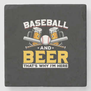 Beer Drinker Baseball Beer Humour Birthday Stone Coaster
