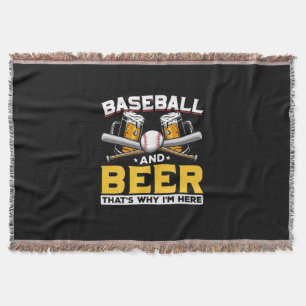 Beer Drinker Baseball Beer Humour Birthday Throw Blanket