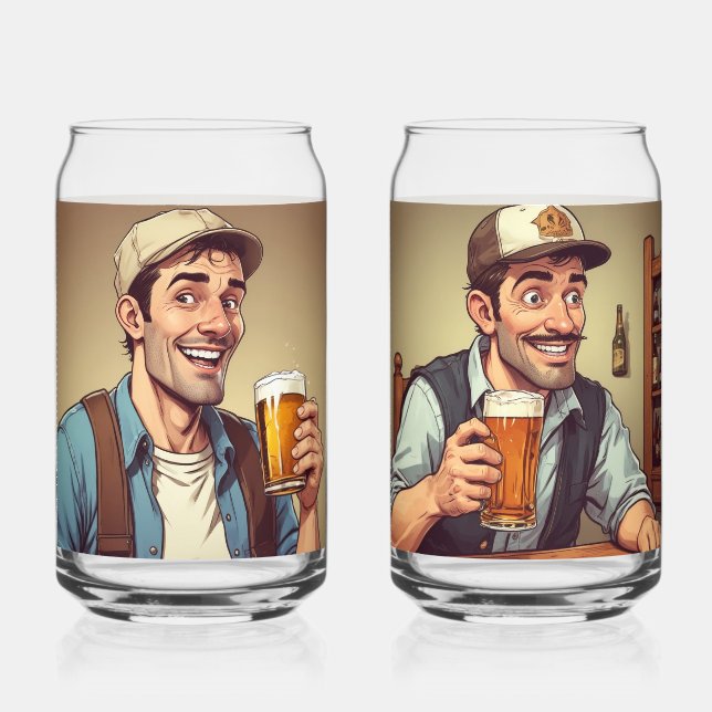 Beer Drinker Can Glass (Front)