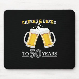 Beer Drinker Cheers and Beers to 50 Years Birthday Mouse Mat