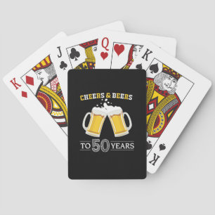 Beer Drinker Cheers and Beers to 50 Years Birthday Playing Cards