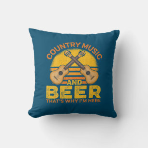 Beer Drinker Country Music And Beer Birthday Cushion