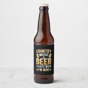 Beer Drinker Country Music Beer Drinking Birthday Bottle Label