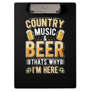Beer Drinker Country Music Beer Drinking Birthday Clipboard