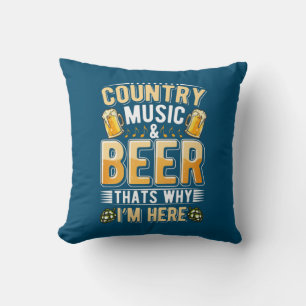 Beer Drinker Country Music Beer Drinking Birthday Cushion