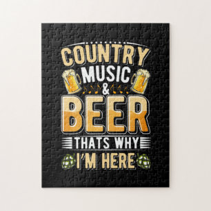 Beer Drinker Country Music Beer Drinking Birthday Jigsaw Puzzle