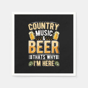 Beer Drinker Country Music Beer Drinking Birthday Napkin