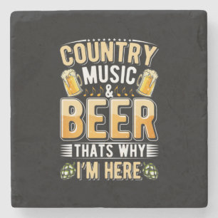Beer Drinker Country Music Beer Drinking Birthday Stone Coaster