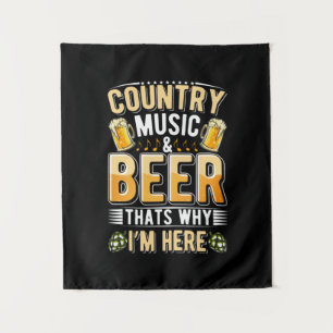 Beer Drinker Country Music Beer Drinking Birthday Tapestry