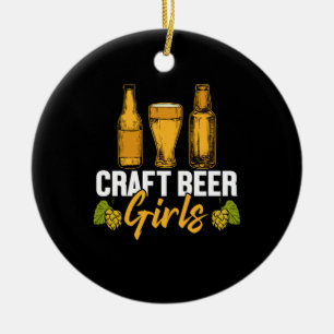 Beer Drinker Craft Beer Girls Birthday Ceramic Tree Decoration