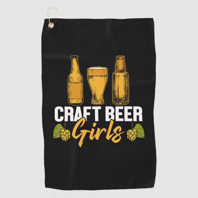 Beer Drinker Craft Beer Girls Birthday Golf Towel (Front)