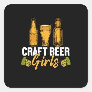 Beer Drinker Craft Beer Girls Birthday Square Sticker