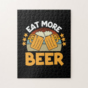 Beer Drinker Eat More Beer Funny Drinking Birthday Jigsaw Puzzle