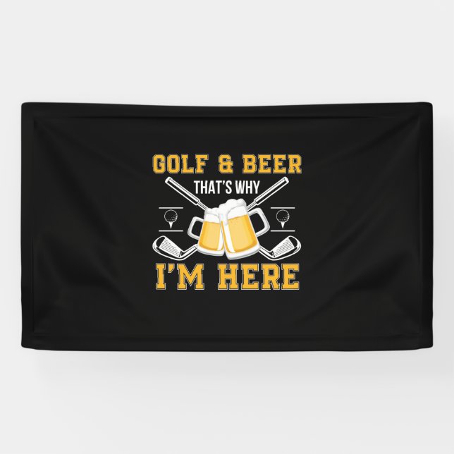 Beer Drinker Golf And Beer Birthday Banner (Horizontal)