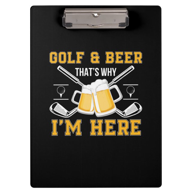 Beer Drinker Golf And Beer Birthday Clipboard (Front)