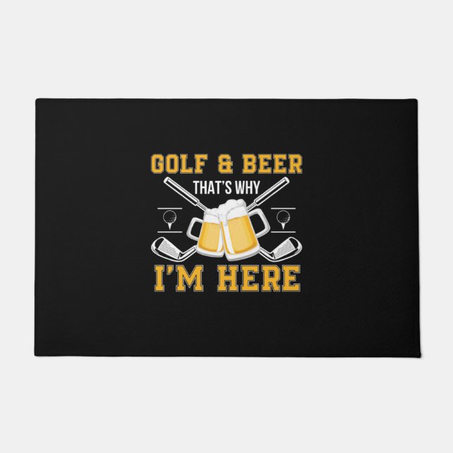Beer Drinker Golf And Beer Birthday Doormat (Front)