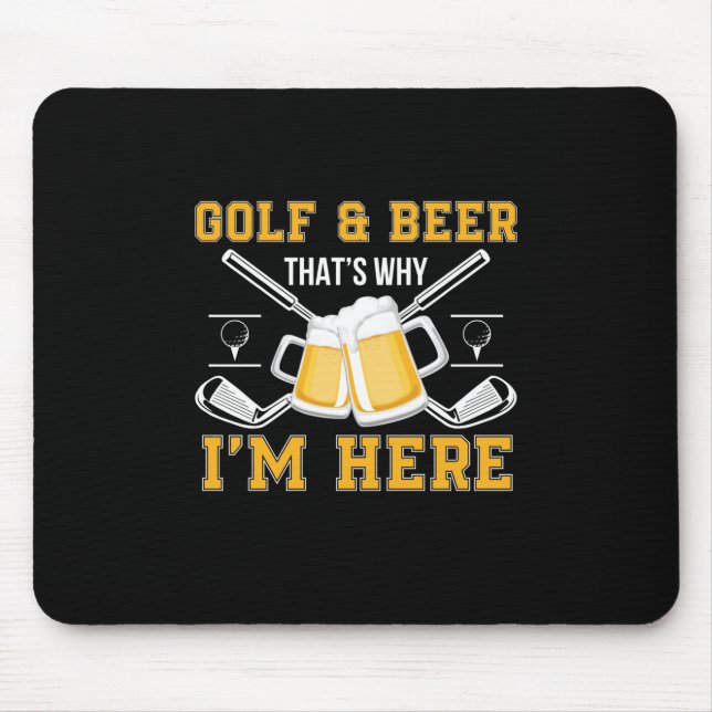 Beer Drinker Golf And Beer Birthday Mouse Mat (Front)