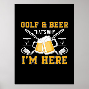 Beer Drinker Golf And Beer Birthday Poster