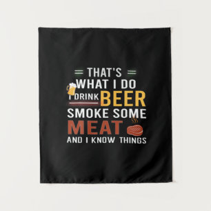 Beer Drinker I Drink Beer Smoke Some Meat Birthday Tapestry